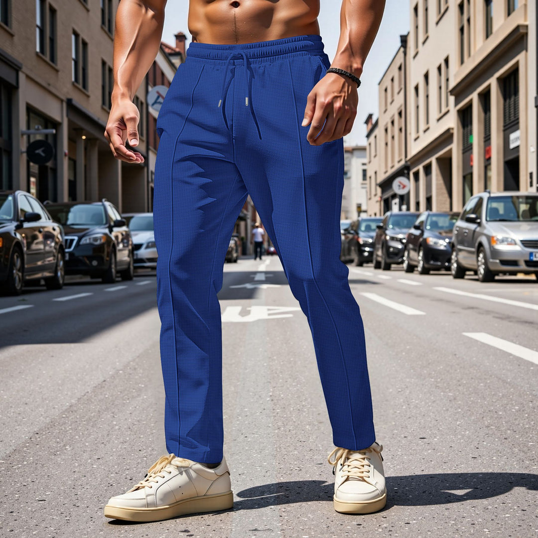Herren elegante Freizeithose mit elastischem Bund und seitlichen Taschen EB