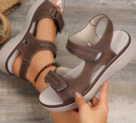 Damen Sportliche Schnürsandalen mit verstellbaren Riemen und gepolsterter Sohle EB