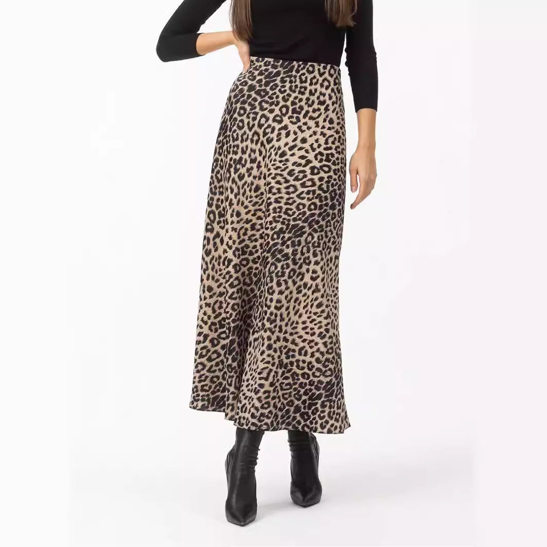 Damen Maxirock im Leopardenmuster EB