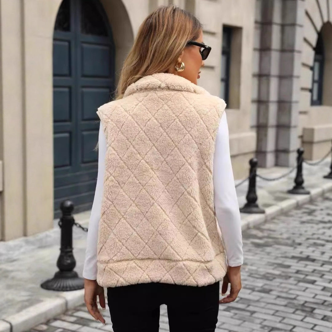 Damen Kuschelige Fleece-Weste mit Kapuze EB