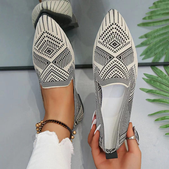Damen modische Slipper mit Halloween-Motiv und elastischem Obermaterial EB