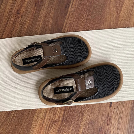 Damen Sandalen mit atmungsaktiver Netzstruktur und verstellbarem Riemen EB