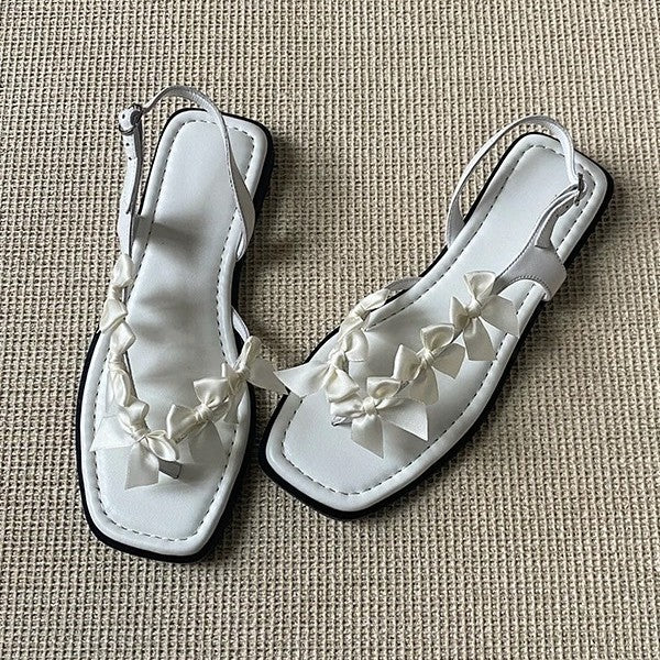 Damen Slingback-Sandaletten mit dekorativem Schleifen-Design EB