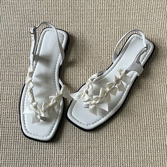 Damen Slingback-Sandaletten mit dekorativem Schleifen-Design EB