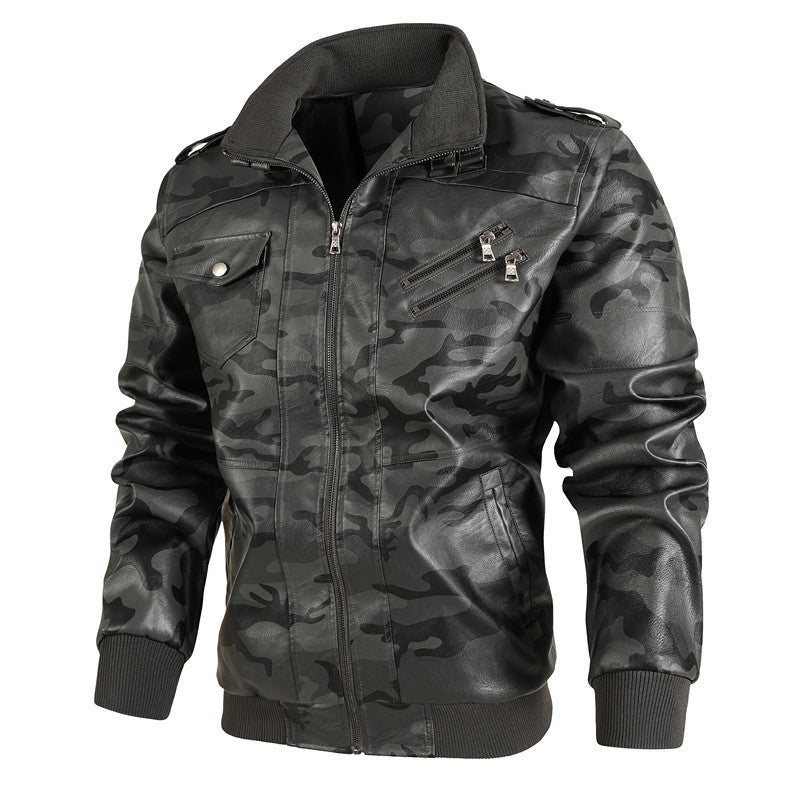 Herren camouflage Freizeitjacke mit stylischen Reißverschlusstaschen EB