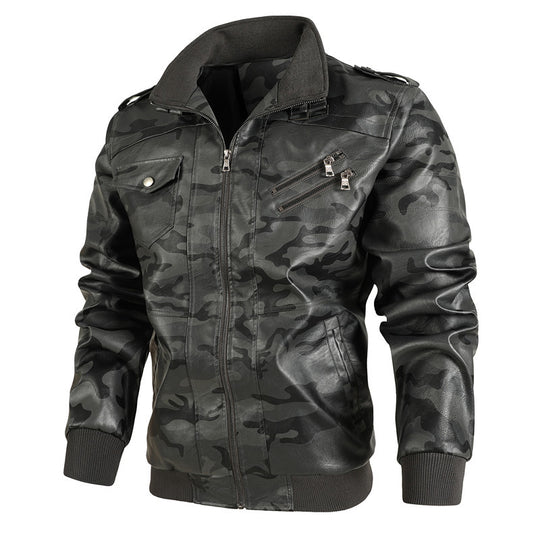 Herren camouflage Freizeitjacke mit stylischen Reißverschlusstaschen EB