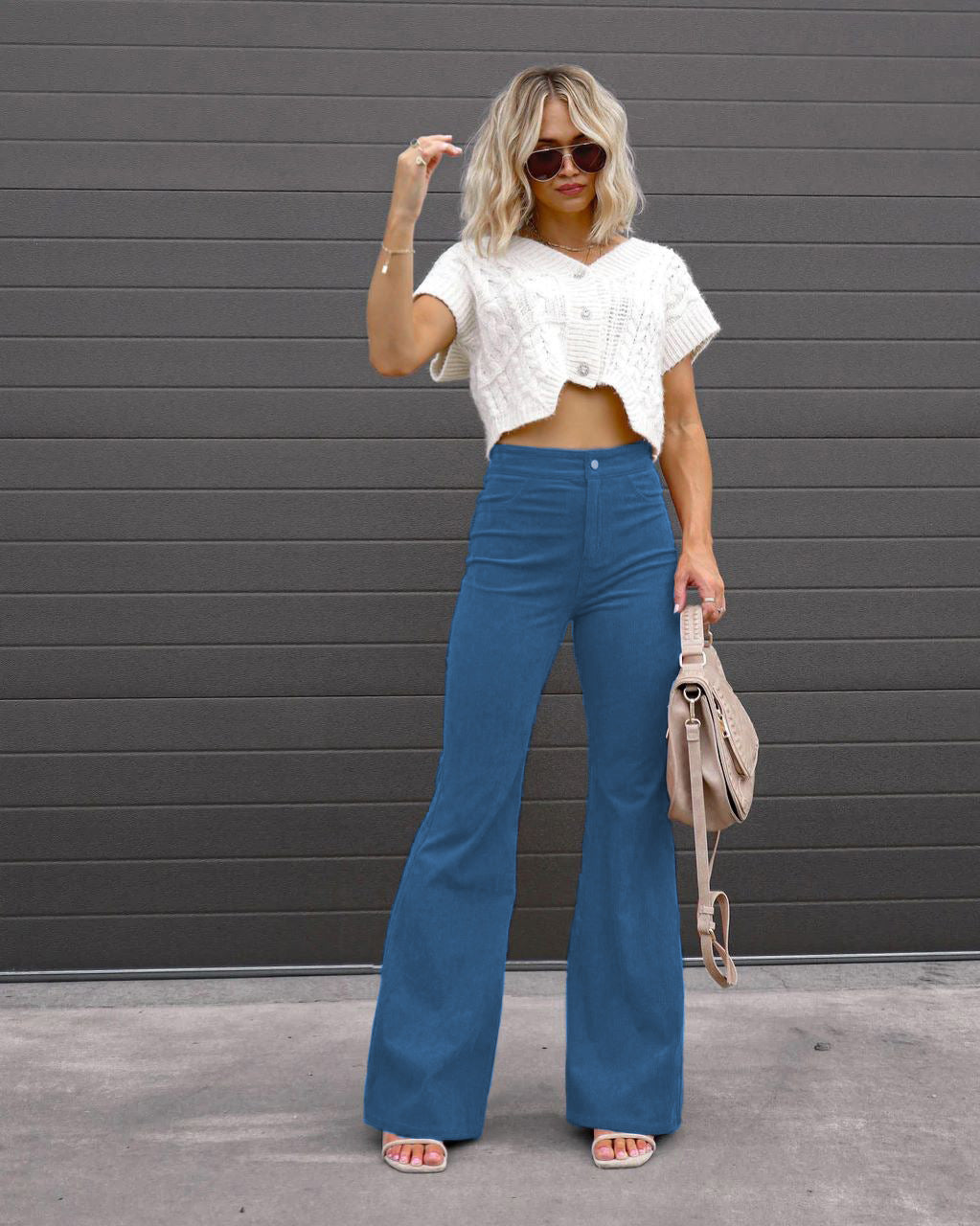 Damen Flared Jeans mit hohem Bund und tailliertem Schnitt EB