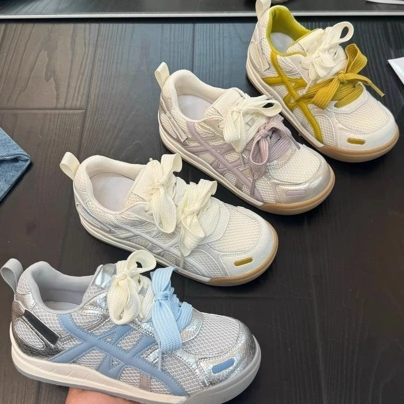 Damen Sportliche Atmungsaktive Sneakers mit einzigartigem Design und bequemen Schnürsenkeln EB
