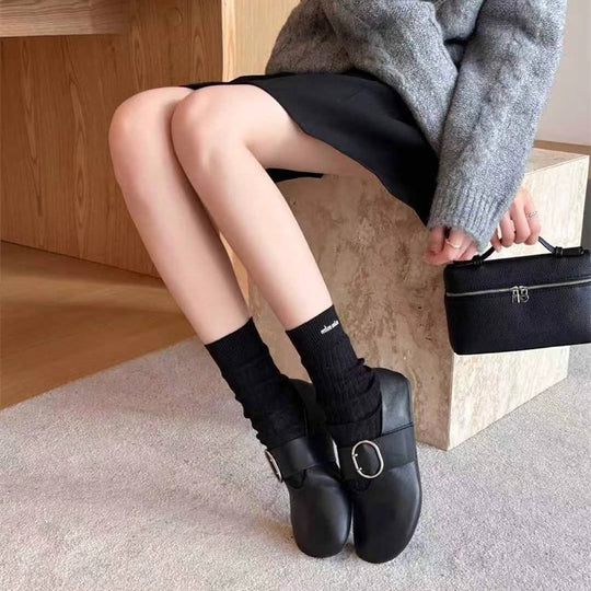 Damen elegante Mokassins mit modischem Schnallenakzent EB