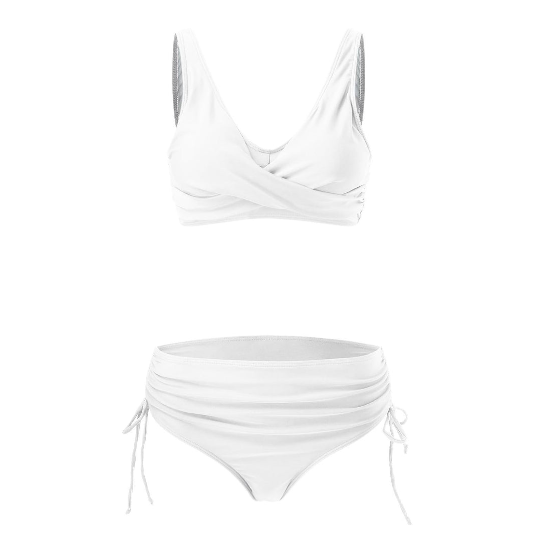 Damen Hochwertiges Wickel-Bikini-Set mit regulierbarem Höschen EB