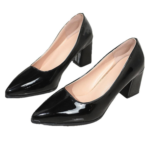 Damen elegante High Heel Pumps mit glänzendem Finish EB