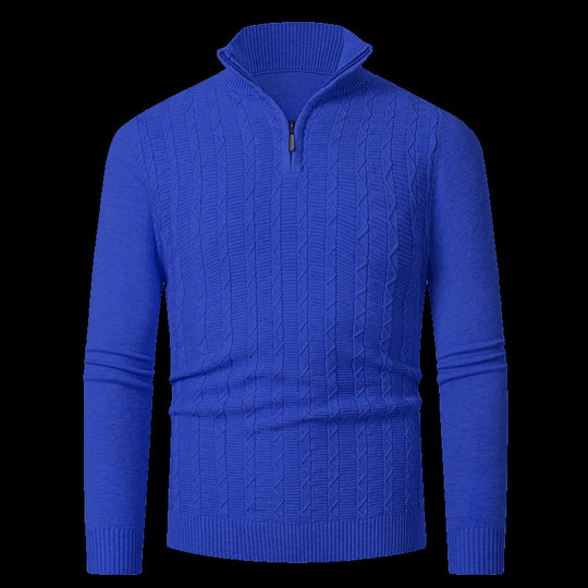 Herren Strickpullover mit modernem Kragen und Reißverschluss EB