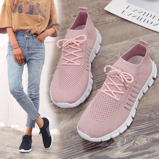 Damen Sportliche Lauf-Sneaker mit sehr atmungsaktivem Mesh-Obermaterial EB