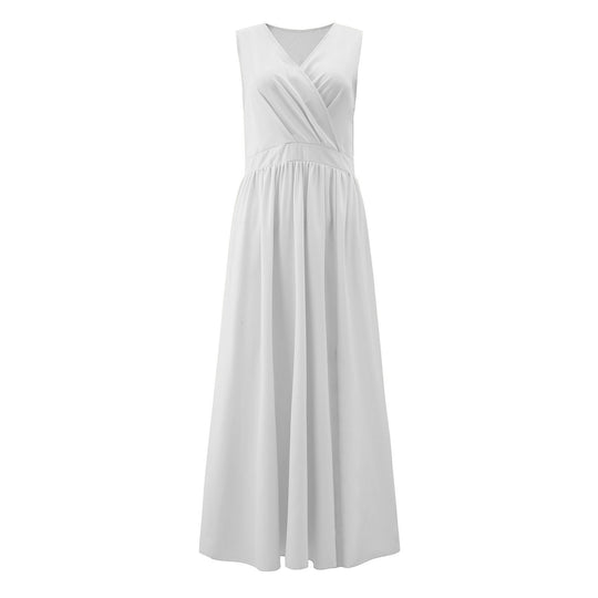 Damen Elegantes Maxikleid mit raffiniertem Wickeldesign und fließendem Stoff EB