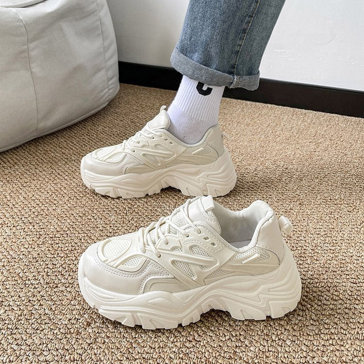 Damen modische Chunky Sneakers mit atmungsaktivem Obermaterial und ergonomischer Sohle EB