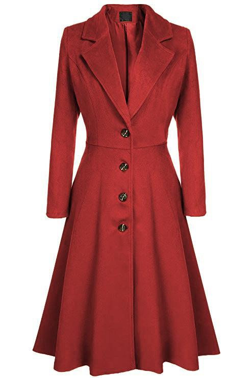 Damen eleganter Trenchcoat mit strukturiertem Fleece und kunstvollen Knopfdetails EB