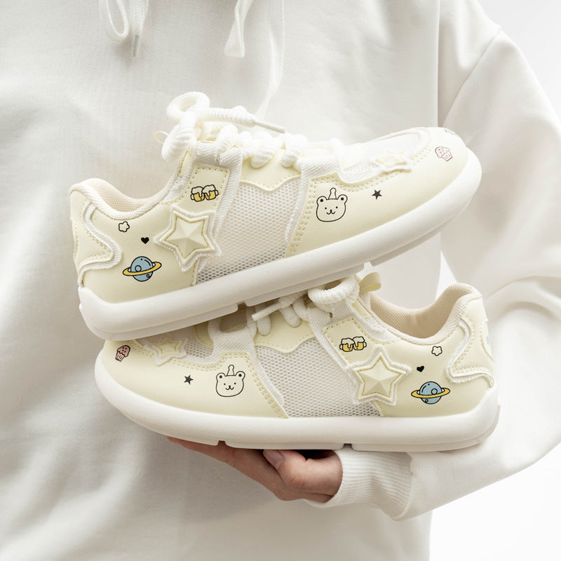Damen Sneakers mit verspieltem Cartoon-Design und atmungsaktiver Oberfläche EB