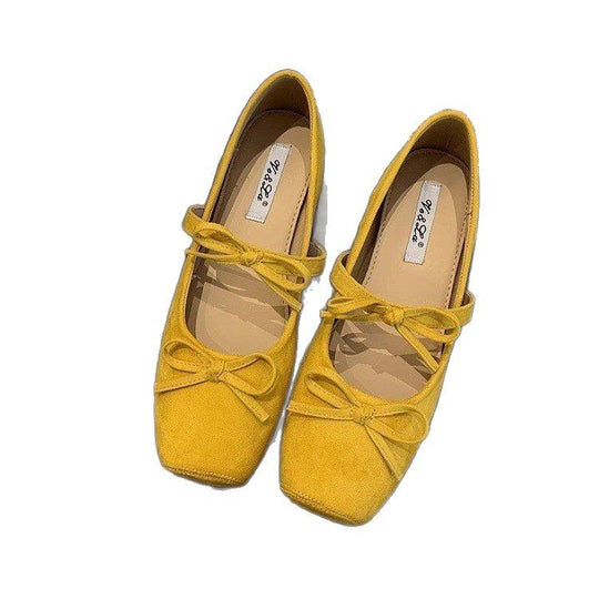 Damen elegante Ballerinas mit modischem Schleifenakzent und bequemer Sohle EB