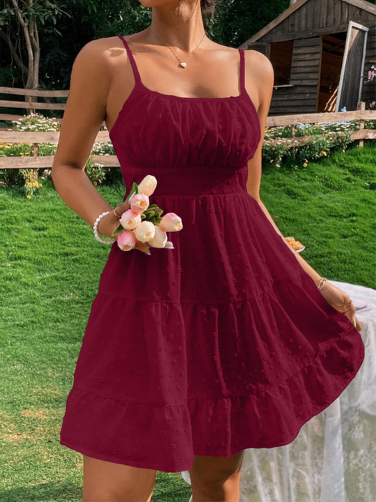 Damen Sommerliches Kleid mit Volantdesign EB
