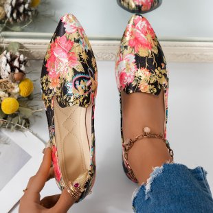 Damen Ballerinas mit eleganter Tweed-Oberfläche EB