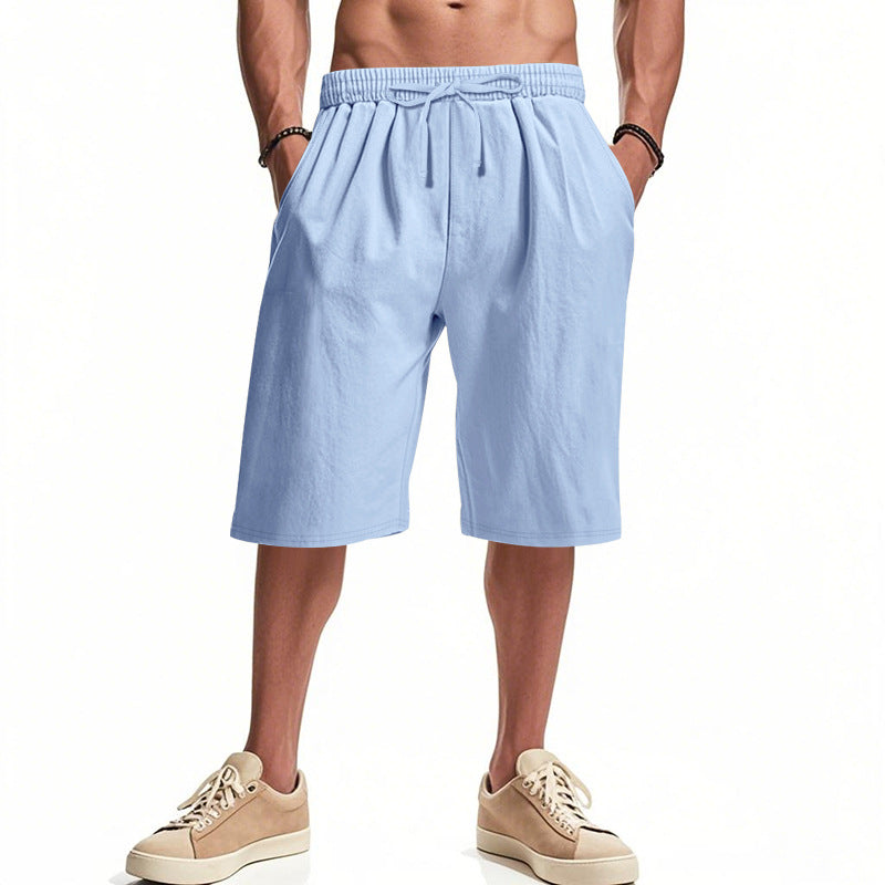 Herren nan lässige Bermudashorts aus Baumwollmix mit elastischem Bund Kordelzug und Seitentaschen EB