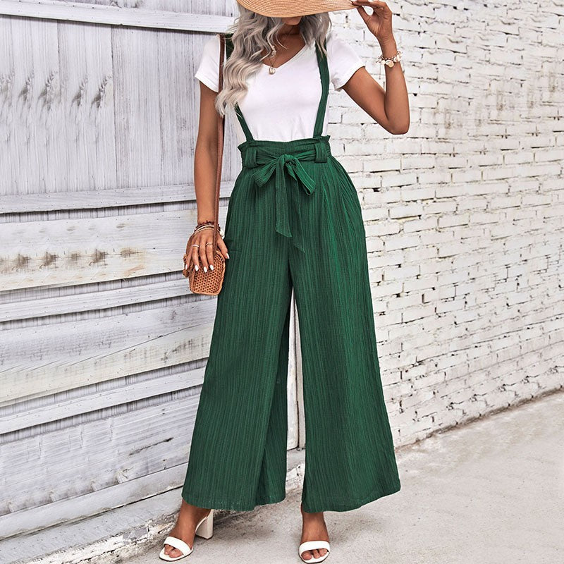 Damen Culotte-Jumpsuit mit verstellbaren Trägern und elegantem Kordelzug EB