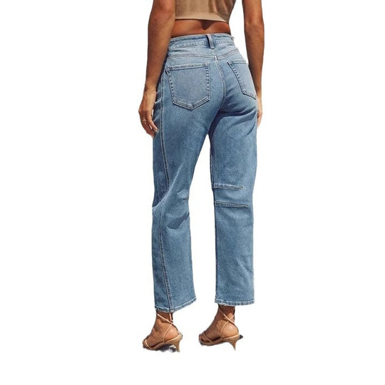 Damen Hochtaillierte Mom-Jeans mit einzigartigem Schnitt EB