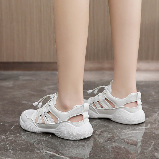 Damen Atmungsaktive Sport Sneakers mit elastischen Schnürsenkeln EB