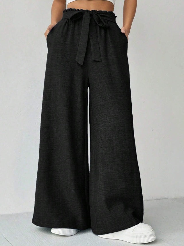 Damen Weit geschnittene Hosen mit verstellbarem Bund EB