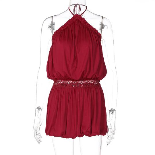 Damen Verspielter Jumpsuit mit Spitzenakzenten EB