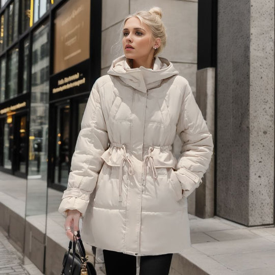 Damen warme Winterjacke mit praktischer Kapuze EB