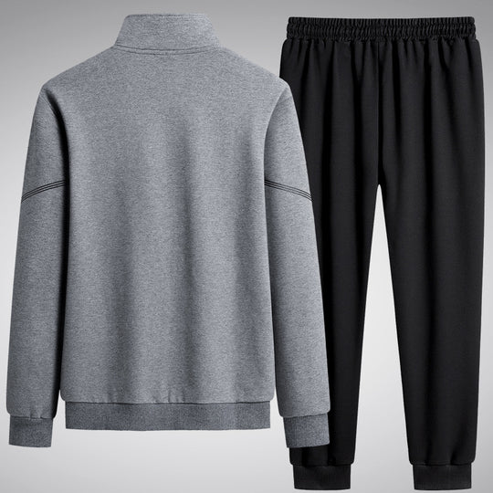 Men's  performance zip-front track jacket and tapered jogger set EB