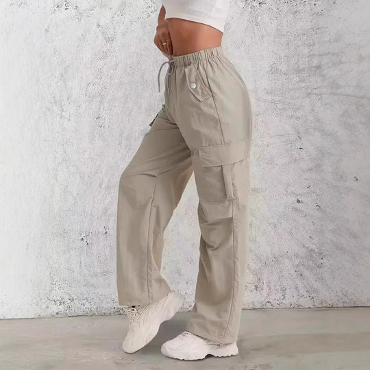 Damen Cargo-Hose mit seitlichen Taschen und elastischem Bund EB