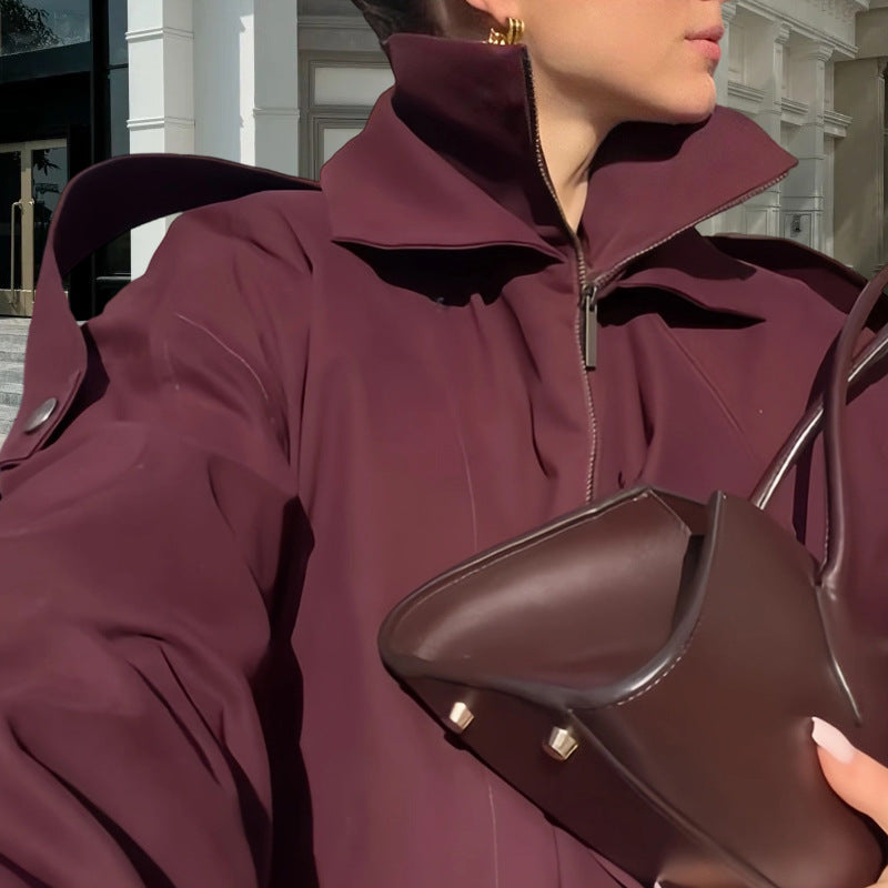 Damen Urbaner Parka mit hohem Stehkragen und innovativem Schnitt EB