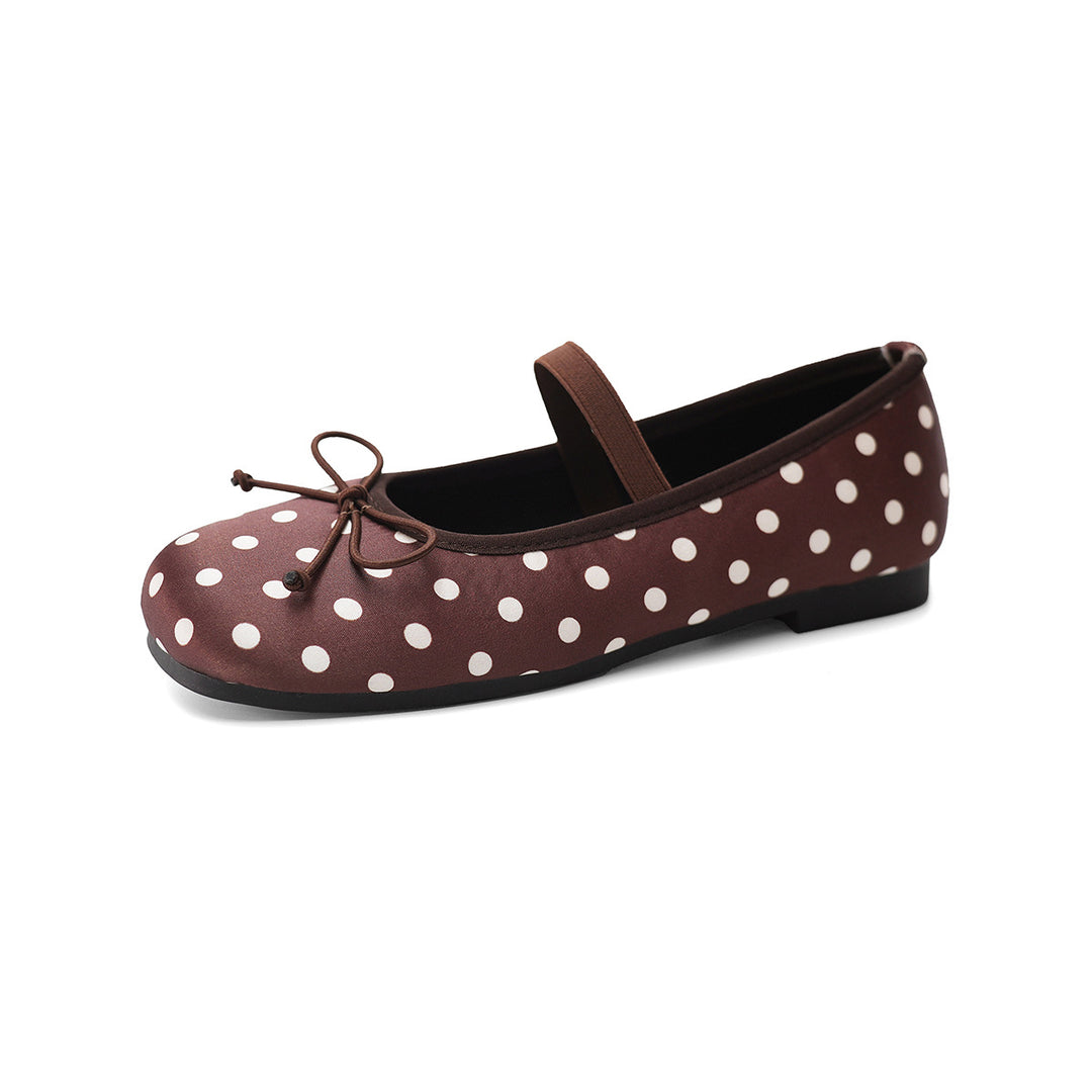 Damen Ballerinas mit modischem Punkte-Design und elastischem Riemen EB