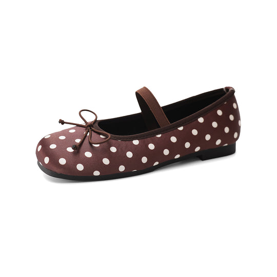 Damen Ballerinas mit modischem Punkte-Design und elastischem Riemen EB