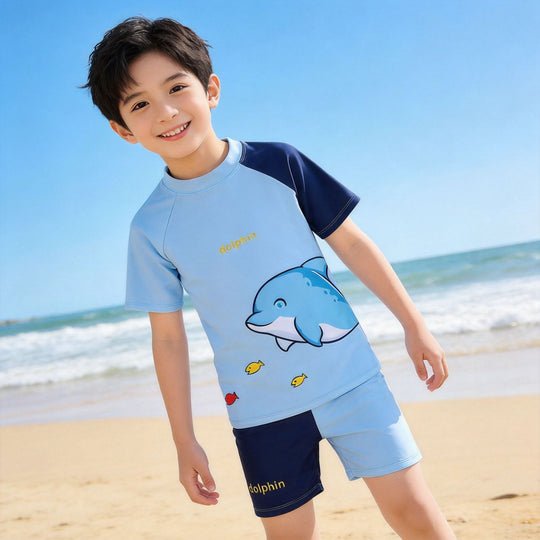 Jungen UV-Schutz Schwimmanzug mit kurzen Ärmeln EB