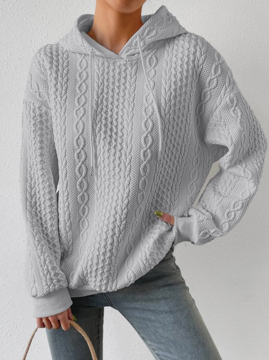 Damen Kapuzenpullover mit Kordelzug und strukturiertem Muster EB