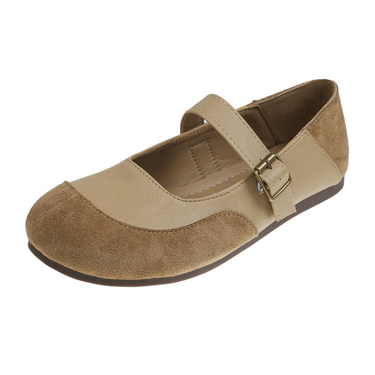 Damen schicke Ballerinas mit verstellbarem Riemen und elegantem Wildlederbesatz EB