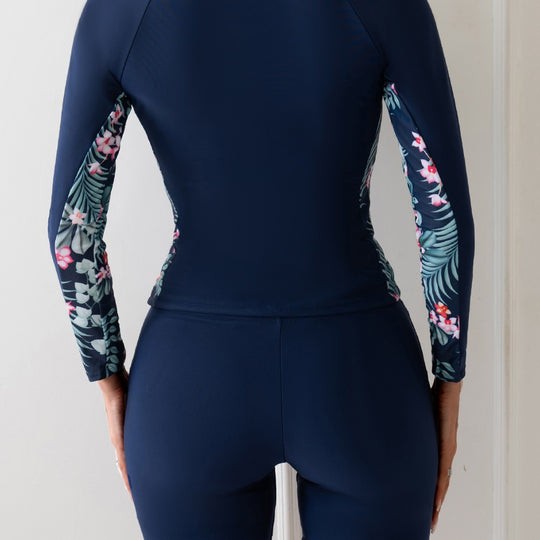 Damen Surfanzug mit langem Arm und floralen Akzenten EB