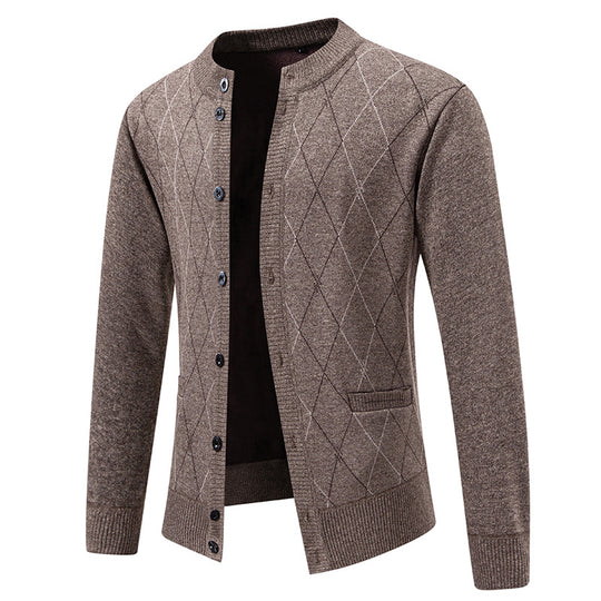 Herren Strickjacke mit modernem Rautenmuster EB