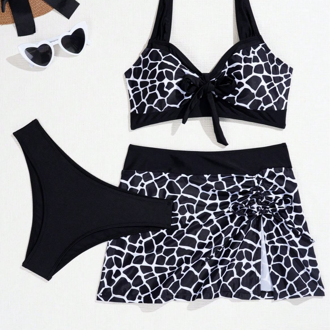 Damen Bikini-Oberteil mit Wickeloptik und Rüschendetails EB