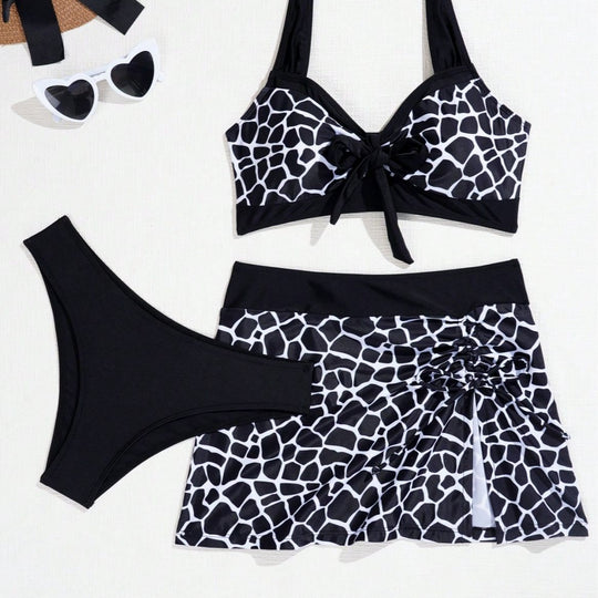 Damen Bikini-Oberteil mit Wickeloptik und Rüschendetails EB