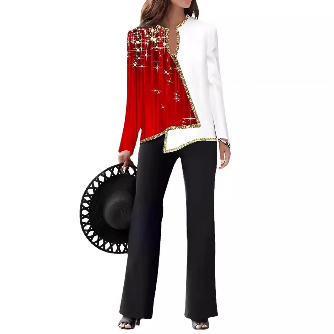Damen Elegante Statement-Jacke mit asymmetrischem Schnitt und funkelnden Details EB
