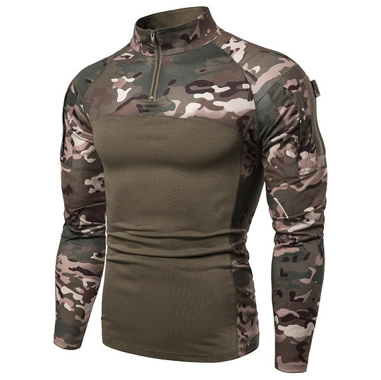 Herren Funktionspullover mit Teilreißverschluss und modernem Camouflage-Design EB