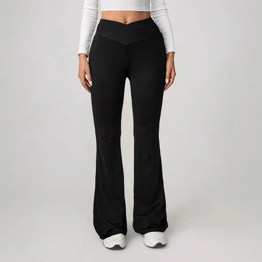 Damen Flared Leggings mit hohem Bund und sportlicher Passform EB