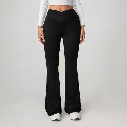 Damen Flared Leggings mit hohem Bund und sportlicher Passform EB