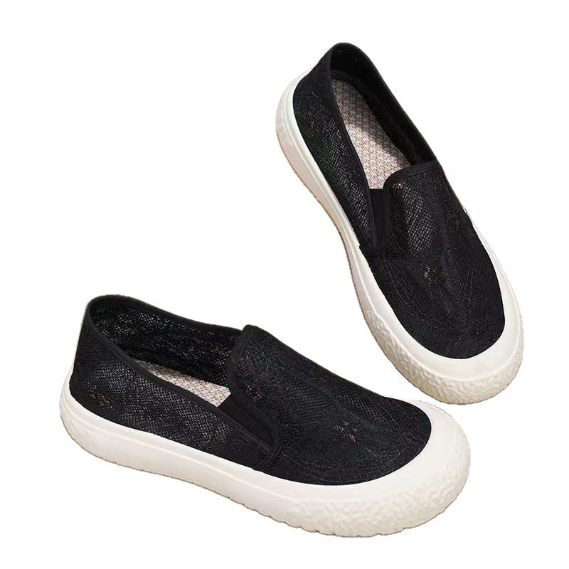 Damen Slip-On Schuhe mit zartem Spitzenobermaterial EB