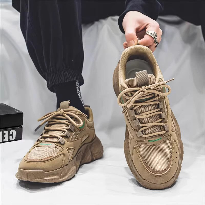 Herren stylische Chunky-Sneaker mit Wildlederoptik und atmungsaktivem Mesh-Obermaterial EB