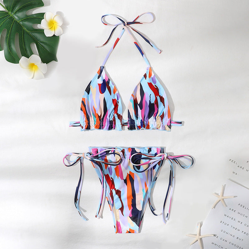 Damen Triangel-Bikini mit verspieltem Design EB